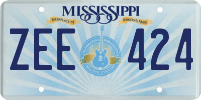 MS license plate ZEE424