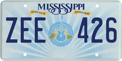 MS license plate ZEE426