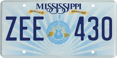 MS license plate ZEE430
