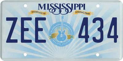 MS license plate ZEE434
