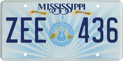 MS license plate ZEE436