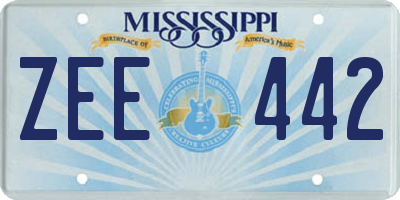 MS license plate ZEE442