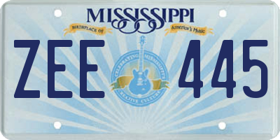 MS license plate ZEE445