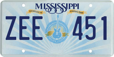 MS license plate ZEE451