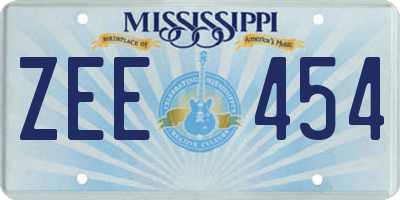 MS license plate ZEE454