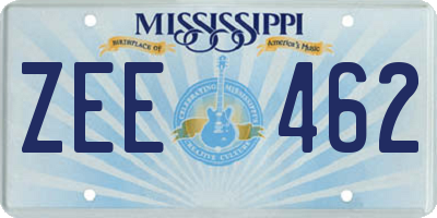 MS license plate ZEE462