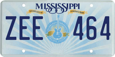 MS license plate ZEE464