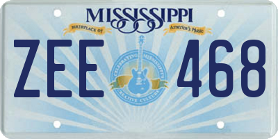 MS license plate ZEE468