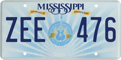 MS license plate ZEE476