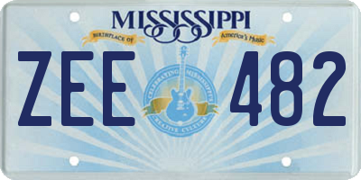 MS license plate ZEE482