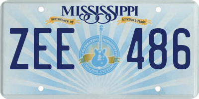 MS license plate ZEE486