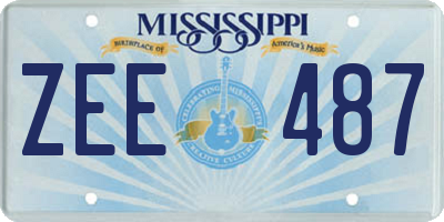MS license plate ZEE487