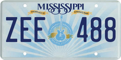 MS license plate ZEE488