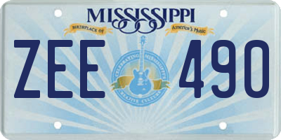 MS license plate ZEE490