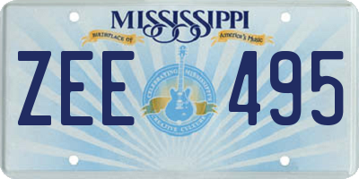 MS license plate ZEE495