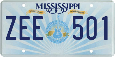 MS license plate ZEE501