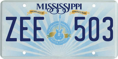 MS license plate ZEE503