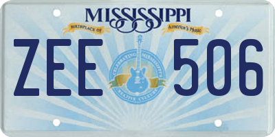 MS license plate ZEE506