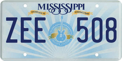 MS license plate ZEE508