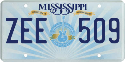 MS license plate ZEE509