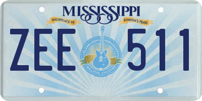 MS license plate ZEE511