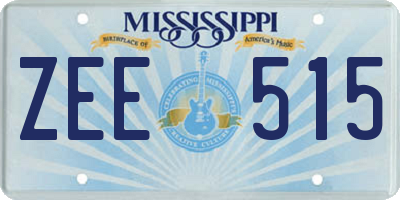 MS license plate ZEE515