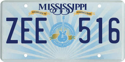 MS license plate ZEE516