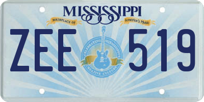 MS license plate ZEE519