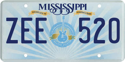 MS license plate ZEE520