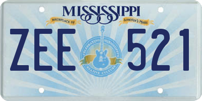 MS license plate ZEE521