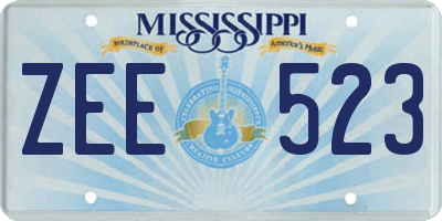 MS license plate ZEE523