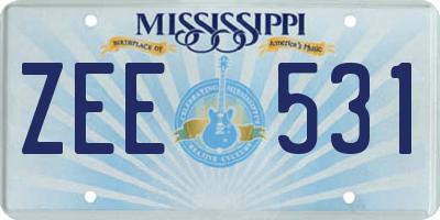 MS license plate ZEE531