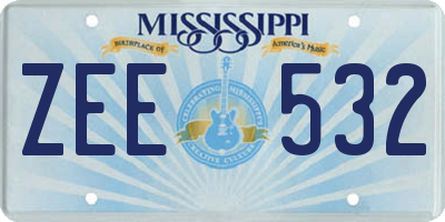 MS license plate ZEE532