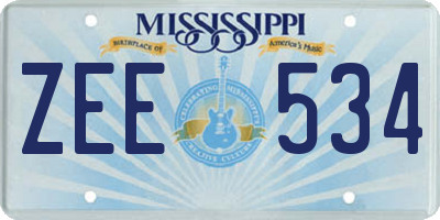 MS license plate ZEE534