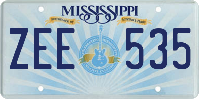 MS license plate ZEE535