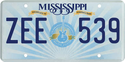 MS license plate ZEE539