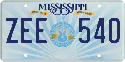 MS license plate ZEE540