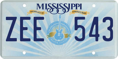 MS license plate ZEE543