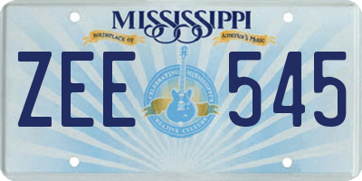MS license plate ZEE545