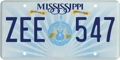 MS license plate ZEE547