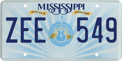MS license plate ZEE549