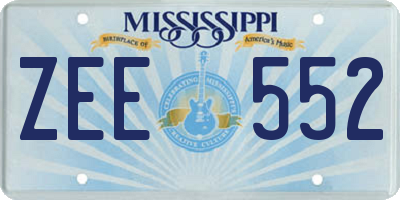 MS license plate ZEE552
