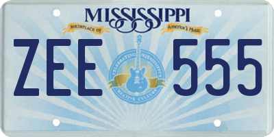 MS license plate ZEE555