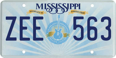 MS license plate ZEE563