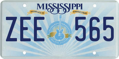 MS license plate ZEE565