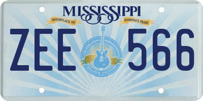 MS license plate ZEE566