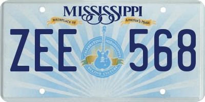 MS license plate ZEE568