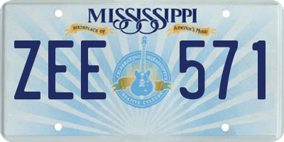 MS license plate ZEE571
