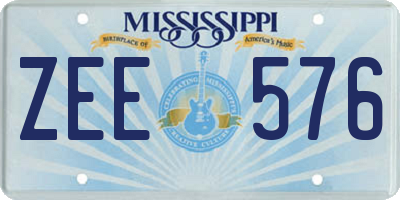 MS license plate ZEE576
