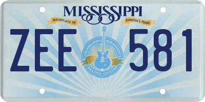 MS license plate ZEE581